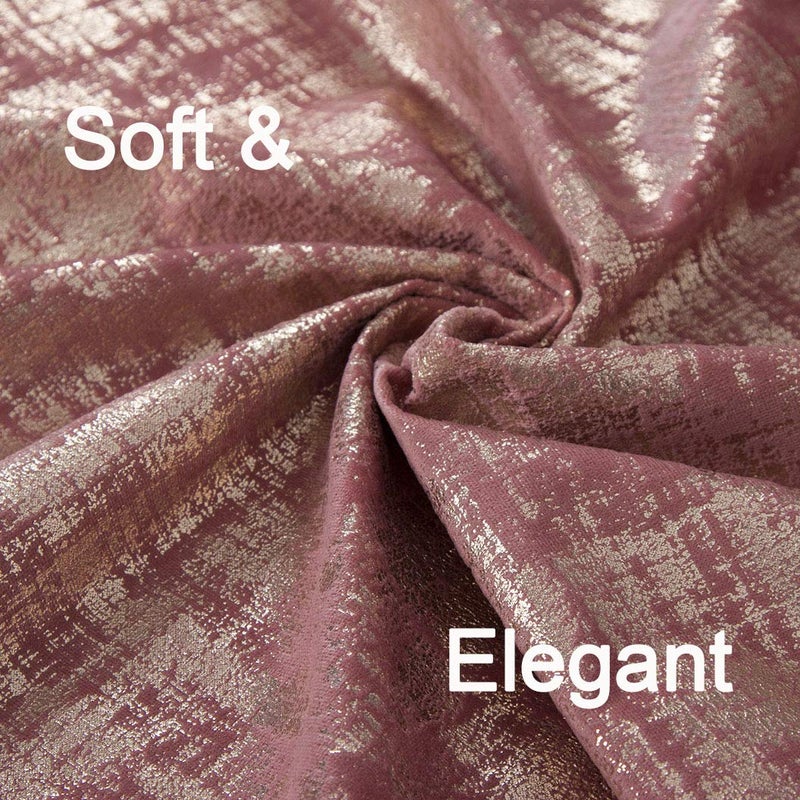 always4u Wild Rose Soft Velvet Curtains 84 Inch Length Luxury Bedroom Curtains Gold Foil Print Window Treatments for Living Room Set of 2 - Image 5